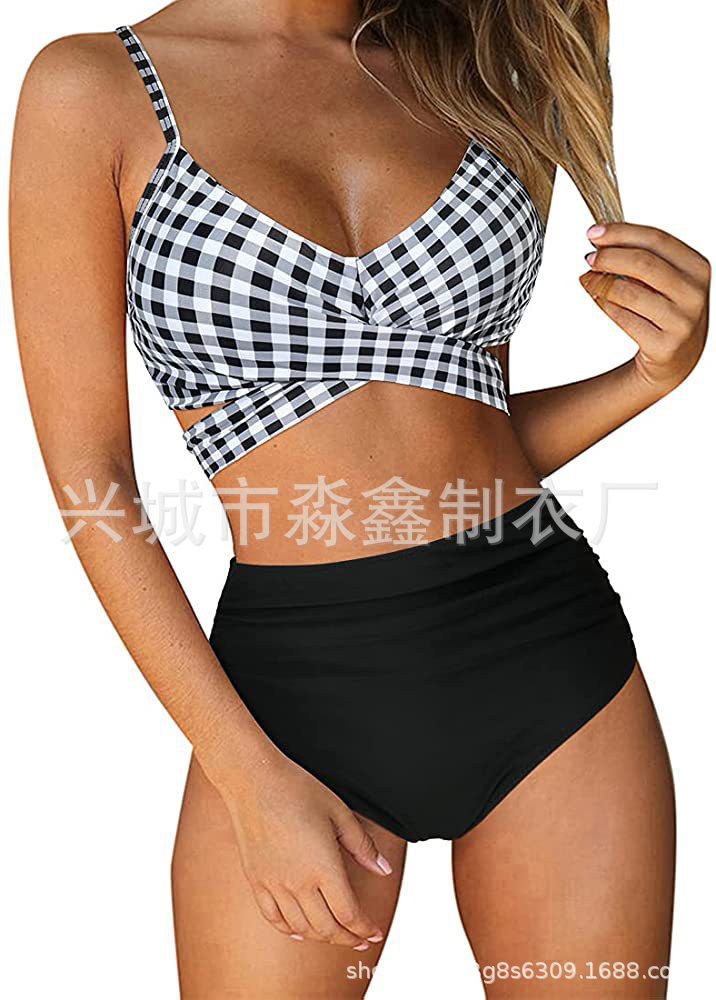 Damen Crop-Top Bikini-Set mit geflochtenem Design R&B