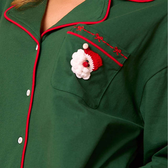 Damen festliches Pyjama-Set mit aufgestickten Details R&B