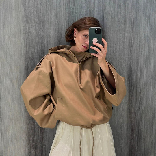 Damen oversized Fleecejacke mit praktischen Taschen R&B