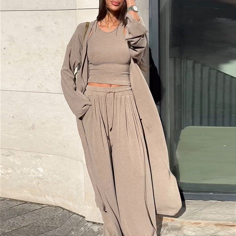 Damen Lässiges Freizeit-Ensemble mit offener Jacke R&B