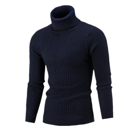 Herren Rollkragenpullover mit strukturiertem Zopfmuster und modernem Schnitt R&B