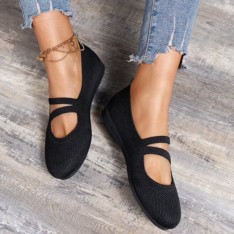 R&B | Flache Slipper mit Riemen Über Dem Spann und Flacher Sohle für Damen