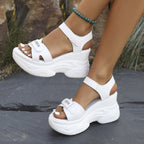 Damen Sportliche und stilvolle Plateausandalen mit verstellbaren Riemen R&B