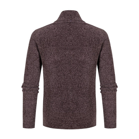 Herren Strickjacke mit modernem Schalkragen und feinem Strukturmuster R&B