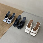 Damen elegante Mules mit geschwungenem Design R&B