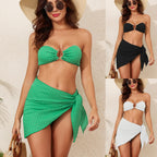 Damen Bandeau-Bikini-Set mit individuell anpassbarem Wickelrock R&B