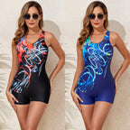 Damen Sportlicher Badeanzug mit trendigem Grafikdesign R&B