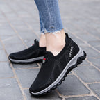 Damen Sportliche Slip-On Sneakers mit atmungsaktiver Mesh-Oberfläche und rutschfester Sohle R&B