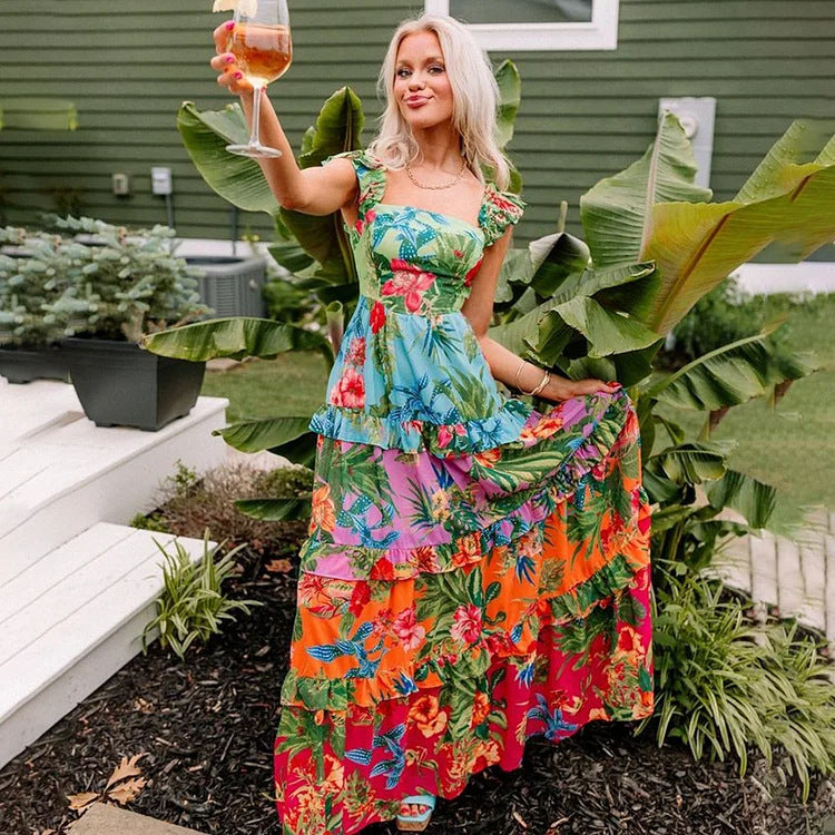 Damen Einteiler Badeanzug mit floralem Muster und Rüschendetails R&B