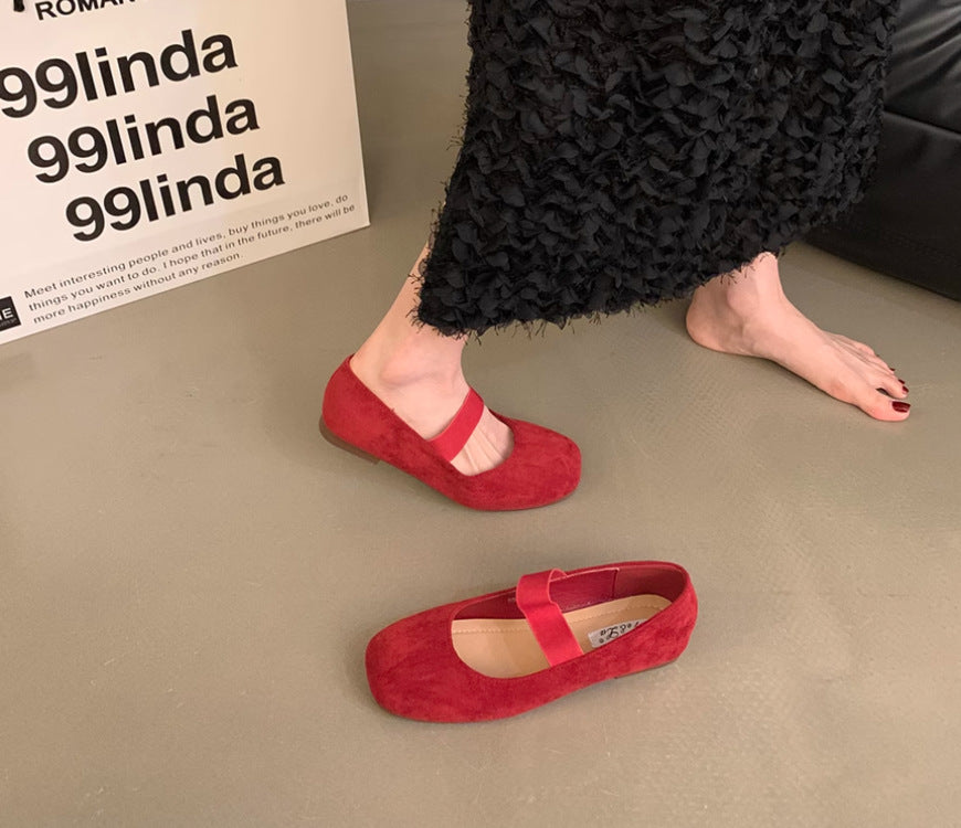 Damen elegante Ballerinas mit modischem Riemchen R&B