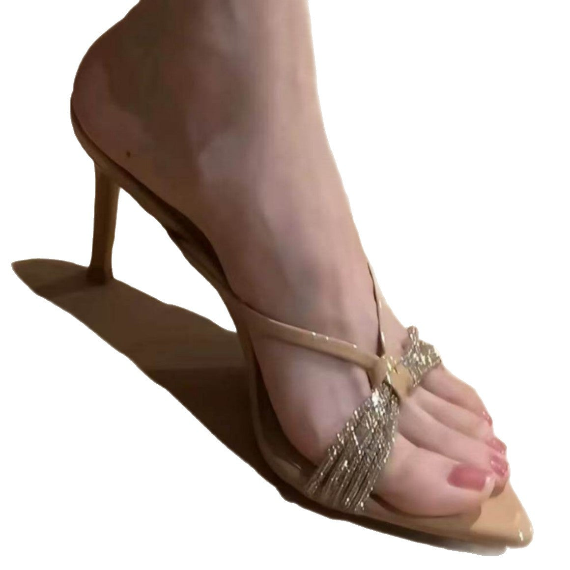 Damen elegante Strass-Sandalen mit hohem Absatz R&B