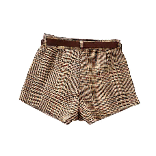 Damen Karierte Shorts mit Gürtelschlaufen R&B