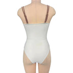 Damen Eleganter Bandeau-Einteiler Badeanzug mit modischem Ringdetail R&B
