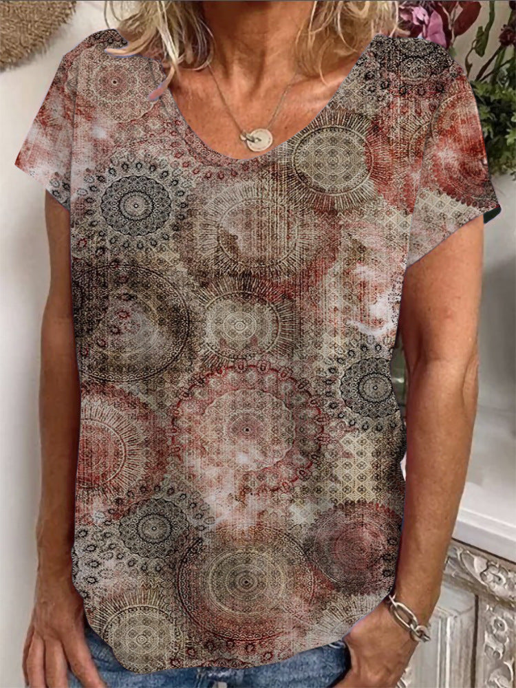 Damen Lockere Bluse mit buntem Paisleymuster R&B