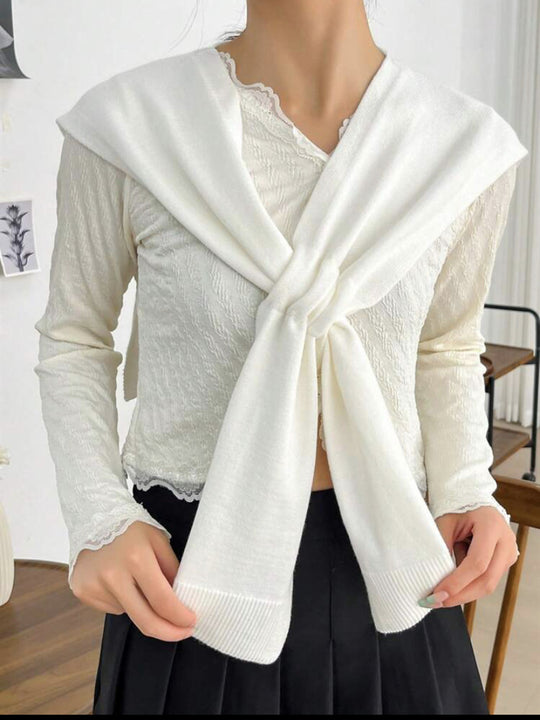 Damen modische Strickschal mit knoten Detail R&B
