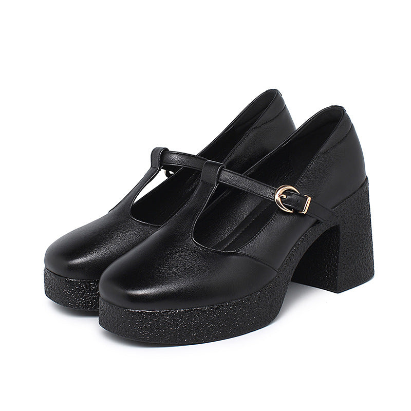 Damen Mary Jane Pumps mit komfortablem Blockabsatz und verstellbarem Riemen R&B