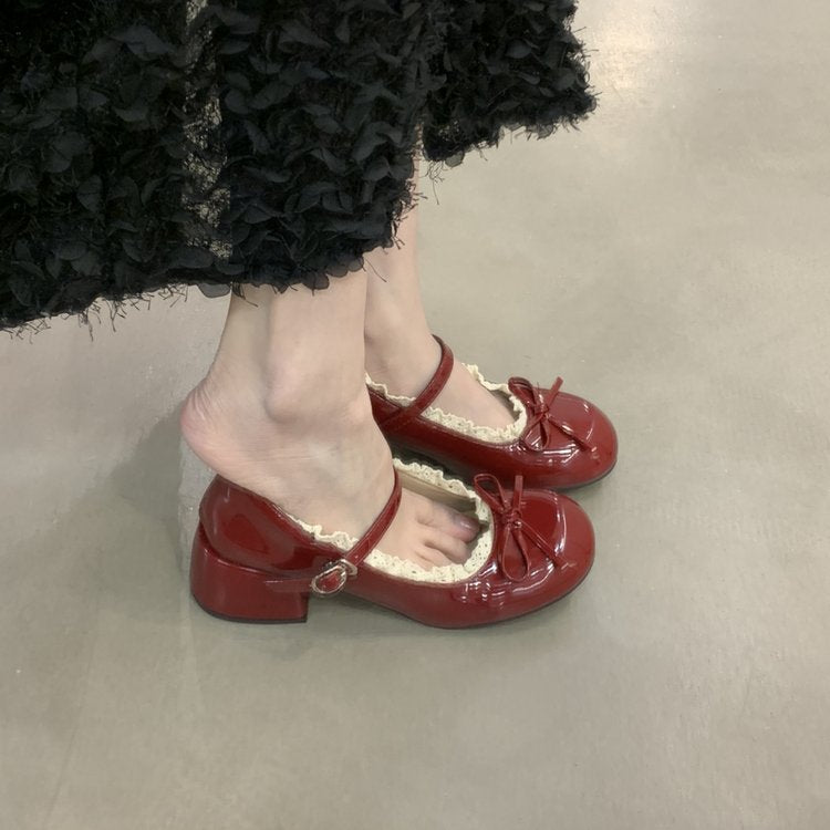 Damen Ballerinas mit dekorativer Schleifenverzierung und elegantem Fersenriemen R&B