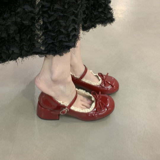Damen Ballerinas mit dekorativer Schleifenverzierung und elegantem Fersenriemen R&B