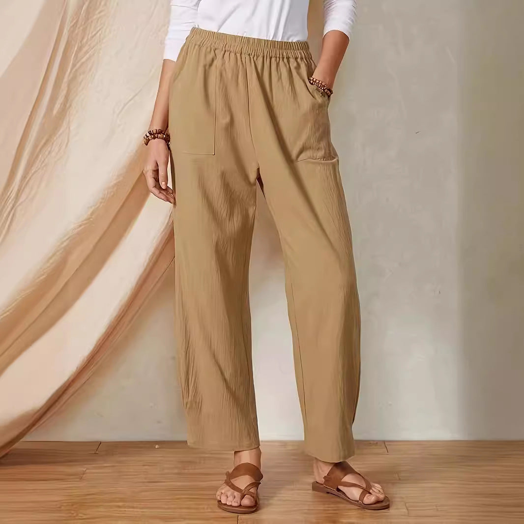 Damen Elegante Freizeithose mit elastischem Bund und praktischen Taschen R&B