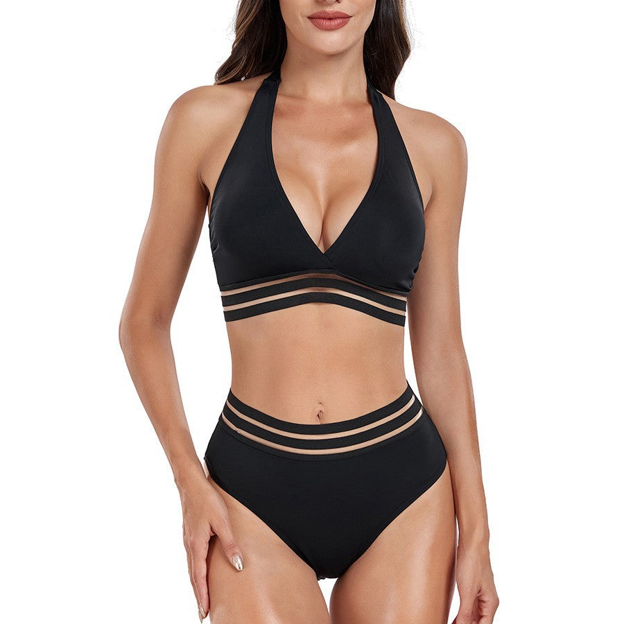 Damen Hochtailliertes Bikini-Set mit innovativem Cut-Out-Design R&B