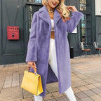 Damen Modische und kuschelige Lange Jacke aus hochwertigem Fleece R&B