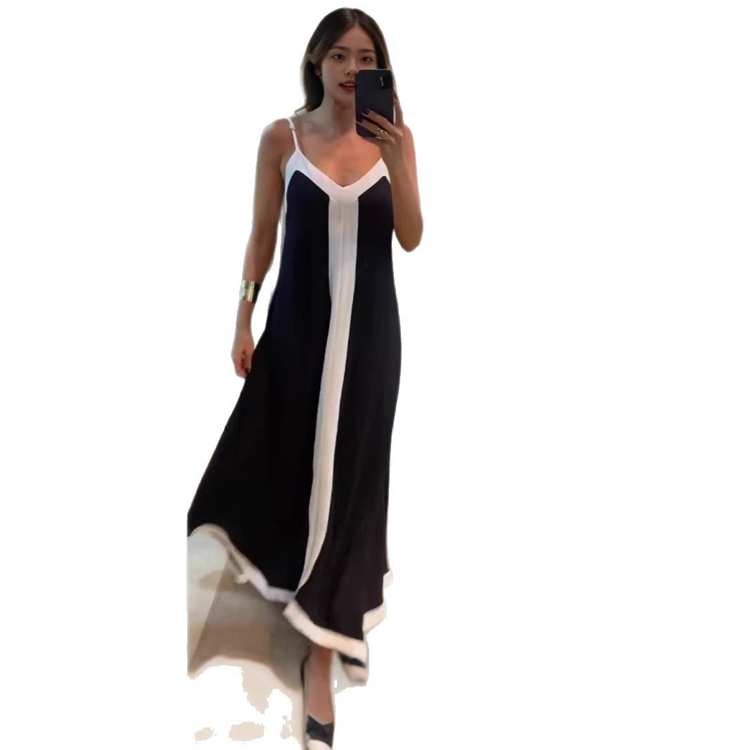 Damen Maxikleid mit eleganten Trägern R&B