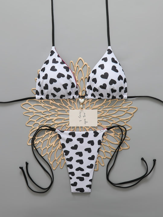 Damen Triangel-Bikini mit Herzen R&B