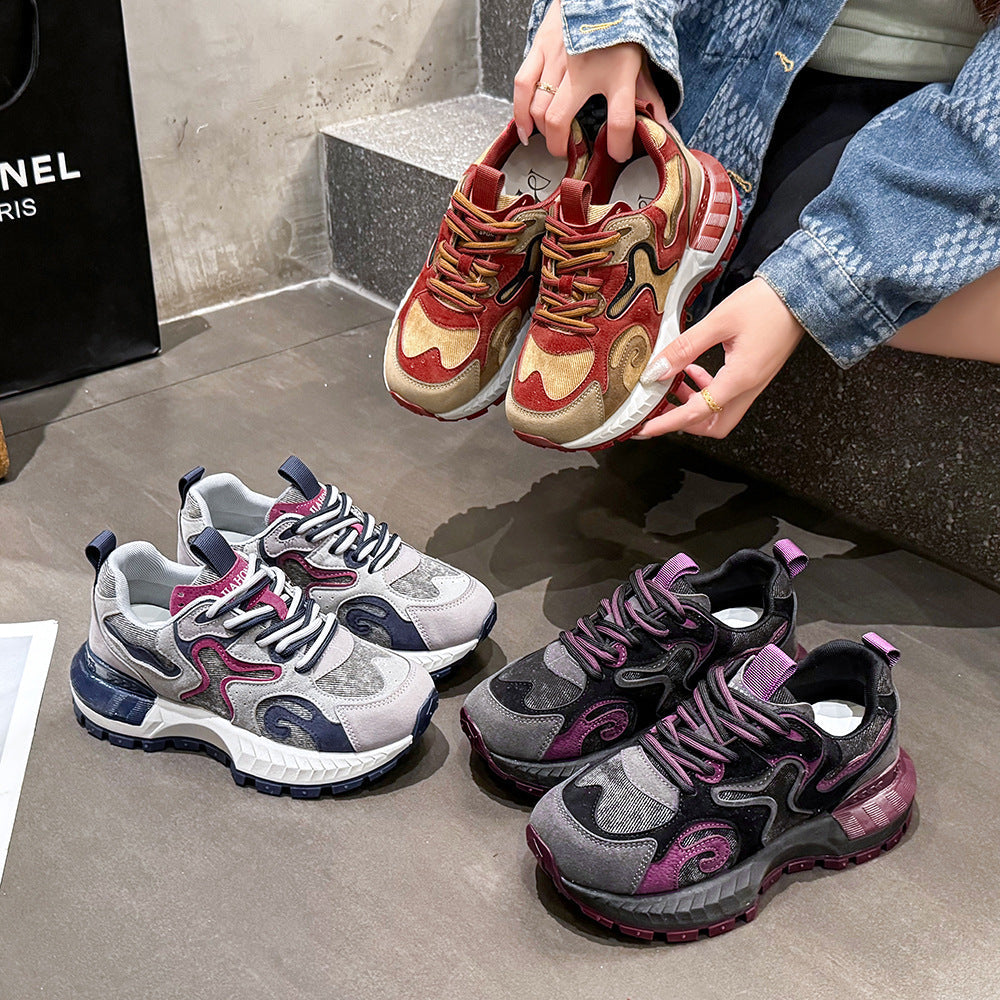 Damen sportliche Sneakers mit modernem Design und robustem Sohlenprofil R&B