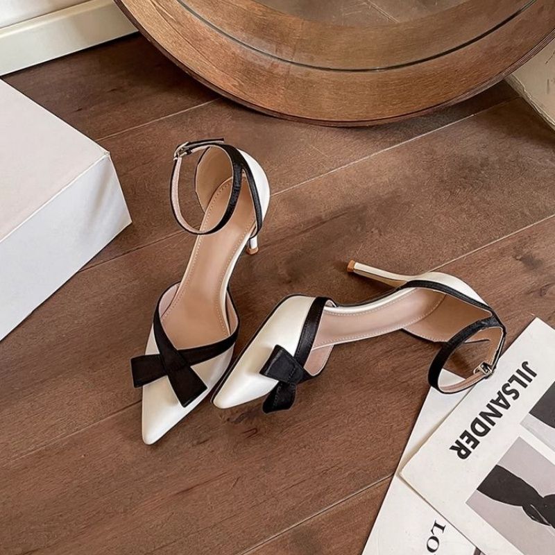 Damen elegante High Heel Schuhe mit dekorativer Schleifenverzierung R&B