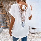 Damen Lockere V-Neck Strickbluse R&B