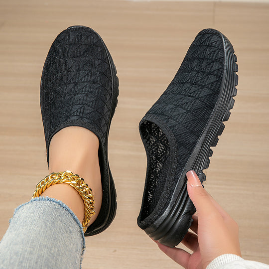 Damen nan atmungsaktiver Netz-Slipper mit Diamantstruktur-Obermaterial und gedämpfter Leichtsohle R&B