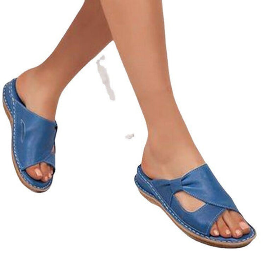 Damen komfortable Slide-Sandalen mit dekorativem Riemen und ergonomischer Sohle R&B