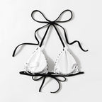 Damen Triangel-Bikini mit verspieltem Wellenmuster