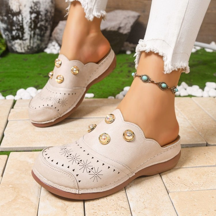 Damen modische und bequeme Clogs mit Blumendesign R&B