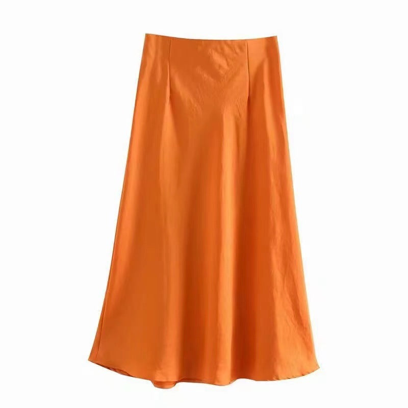 Damen Maxi-Rock aus fließendem Stoff mit elegantem Fall R&B