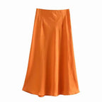 Damen Maxi-Rock aus fließendem Stoff mit elegantem Fall R&B