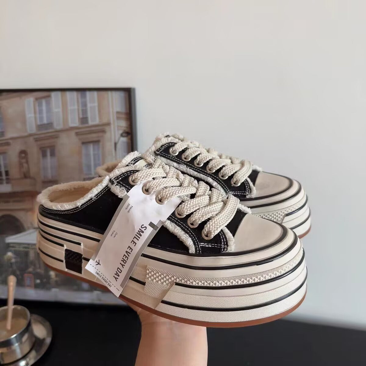 Damen modische Plateausneaker mit Kunstleder-Obermaterial und robustem Design R&B