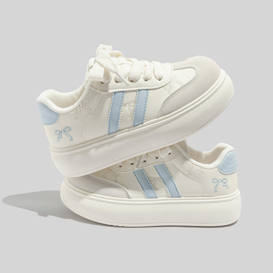 Damen Modische Sneakers mit verspielten Schleifenakzenten und atmungsaktiver Oberflächenstruktur R&B