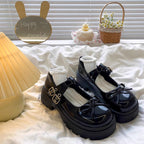 Damen Modische Plateau-Schuhe mit Riemen und verspieltem Schleifen-Detail R&B