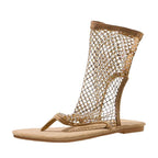 Damen Glamouröse Zehentrenner-Sandalen mit glitzerndem Netzdesign R&B
