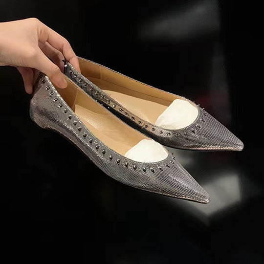 Damen elegante Ballerinas mit Nieten R&B