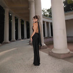 Damen Abendkleid mit elegantem Rückenausschnitt und fließendem Stoff R&B
