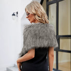Damen Elegante Kunstfell-Schal mit modischem Schnitt R&B