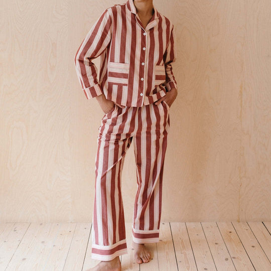 Damen Pyjama-Set mit modischem Streifenmuster R&B
