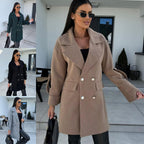 Damen Eleganter Oversized-Blazer mit doppelter Knopfleiste und praktischen Taschen R&B