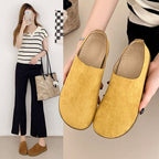 Damen rutschfeste Clogs aus weichem Veloursleder