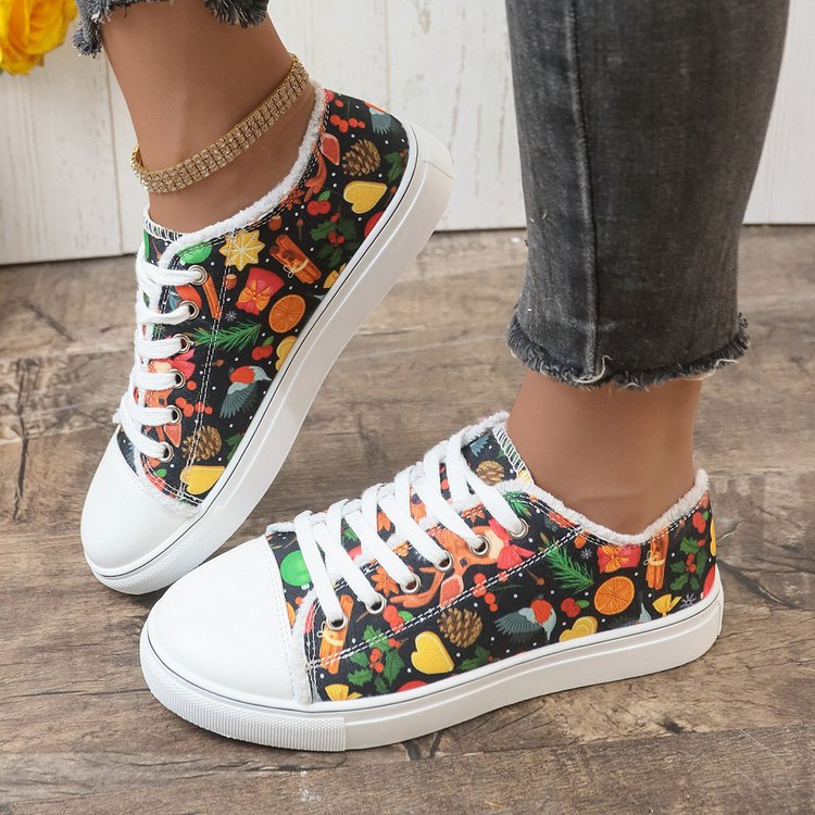 Damen Modische Sneaker mit buntem Print und bequemem Innenfutter R&B