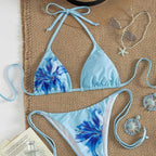 Damen Triangel-Bikini mit floralem Print und verstellbaren BindR&Band R&B