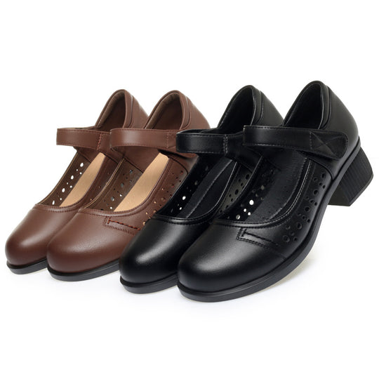 Damen Mary Jane Schuhe mit bequemer Sohle und verstellbarem Riemen R&B