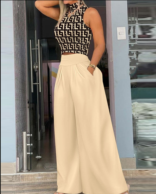Damen Trendige weite Hose mit floralem Muster R&B